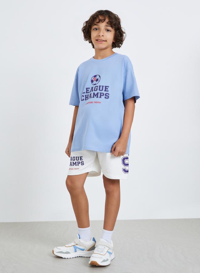 ستايلي طقم تيشيرت بطبعة كرة قدم وشورت - Image 1